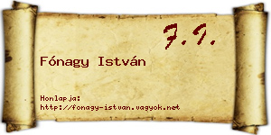 Fónagy István névjegykártya